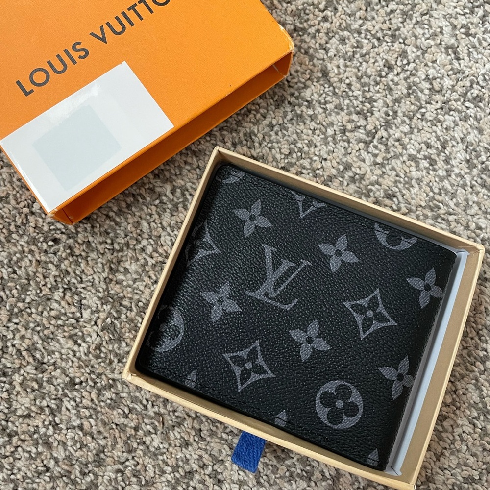 FAUX LV Black Monogram Wallet